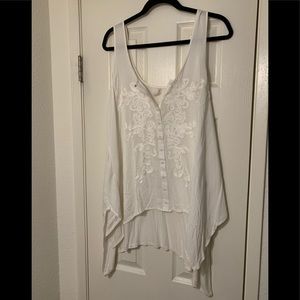 Free People ivory sleeveless flowy tank size L